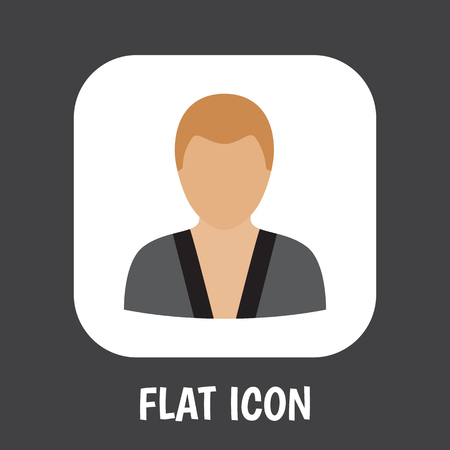 A vector illustration of occupation symbol on karate man flat icon.のイラスト素材