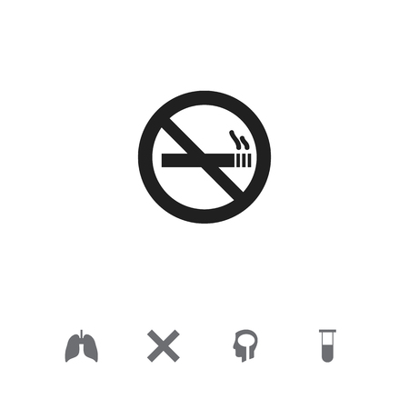 Set Of 5 Editable Clinic Icons. Includes Symbols Such As Intelligence, Respiratory Organ, Stop Smoke And More. Can Be Used For Web, Mobile, UI And Infographic Design.のイラスト素材