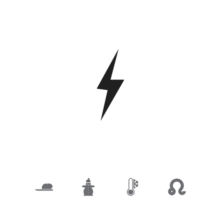 Set Of 5 Editable Weather Icons. Includes Symbols Such As Thunder, Snow Person, Freeze And Moreのイラスト素材