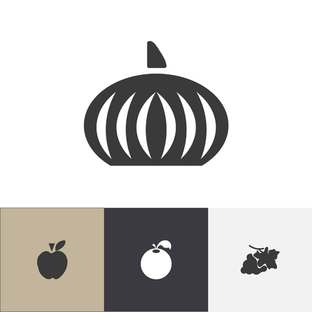 Set Of 4 Editable Berry Icons. Includes Symbols Such As Citrus, Grapevine, Gourd And Moreのイラスト素材