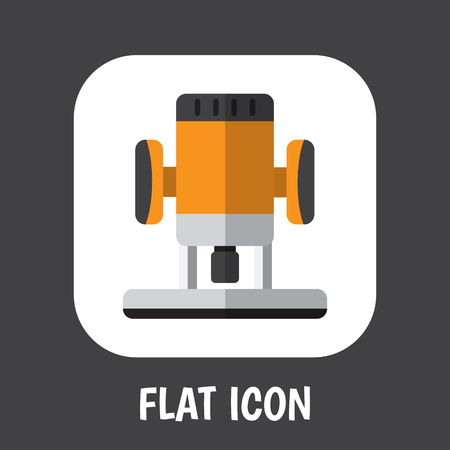 Vector Illustration Of Electrical Symbol On Milling Tool Flat Icon. Premium Quality Isolated Cutting Element In Trendy Flat Style.のイラスト素材