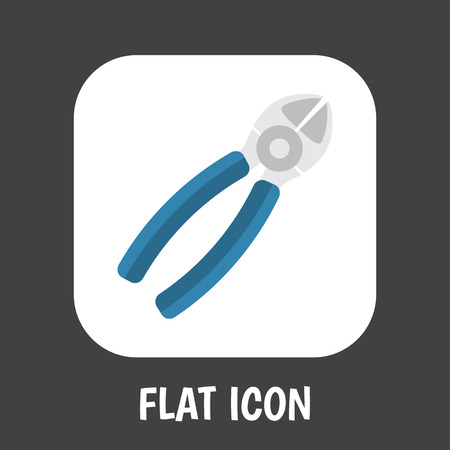 Vector Illustration Of Electrical Symbol On Pliers Flat Icon. Premium Quality Isolated Nipper Element In Trendy Flat Style.のイラスト素材