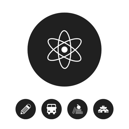 Set Of 5 Editable Knowledge Icons. Includes Symbols Such As Transport Vehicle, Molecule, Eraser And More. Can Be Used For Web, Mobile, UI And Infographic Design.の写真素材