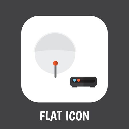 Vector Illustration Of Home Symbol On Satellite Flat Iconのイラスト素材