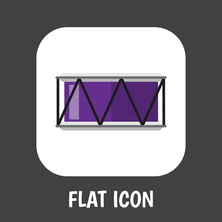 Vector Illustration Of Sound Symbol On Drum Flat Icon. Premium Quality Isolated Barrel Element In Trendy Flat Style.のイラスト素材