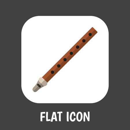Vector illustration of melody symbol on reed icon flat. Premium quality isolated fife element in trendy flat style.のイラスト素材