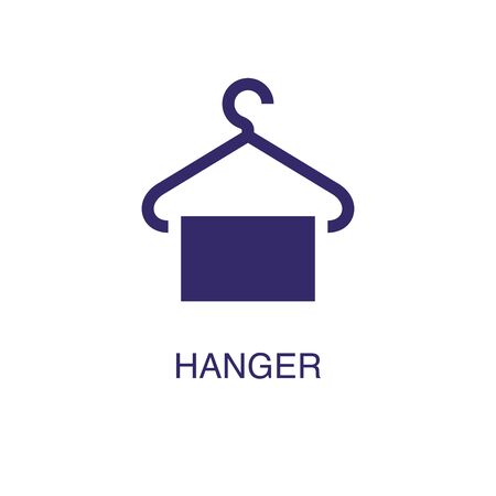 Hanger element in flat simple style on white background. Hanger icon, with text name concept templateのイラスト素材