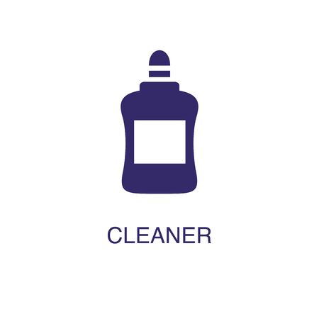 Cleaner element in flat simple style on white background. Cleaner icon, with text name concept templateのイラスト素材