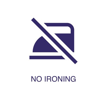 No ironing element in flat simple style on white background. No ironing icon, with text name concept templateのイラスト素材