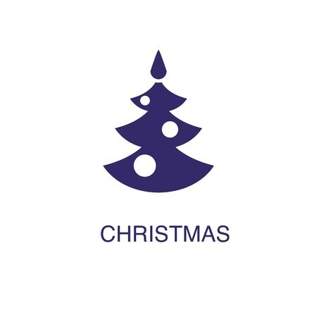 Christmas element in flat simple style on white background. Christmas icon, with text name concept templateのイラスト素材