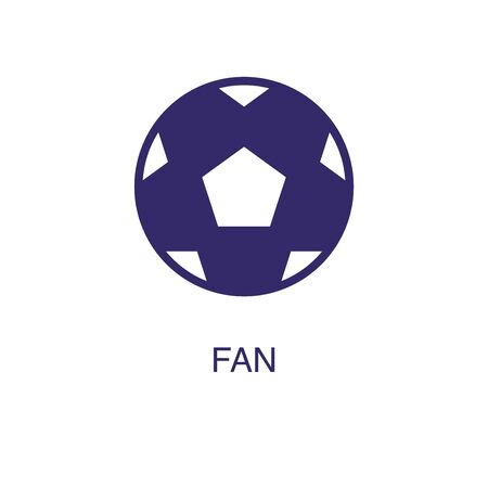 Fan element in flat simple style on white background. Fan icon, with text name concept templateのイラスト素材