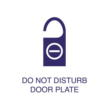 Do not disturb door plate element in flat simple style on white background. Do not disturb door plate icon, with text name concept templateのイラスト素材