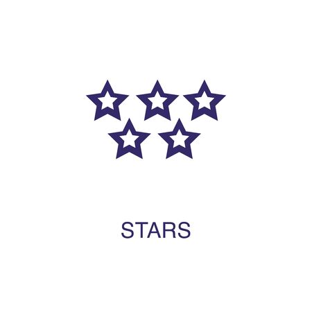 Star element in flat simple style on white background. Star icon, with text name concept templateのイラスト素材