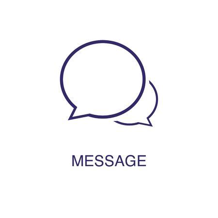 Message element in flat simple style on white background. Message icon, with text name concept templateのイラスト素材