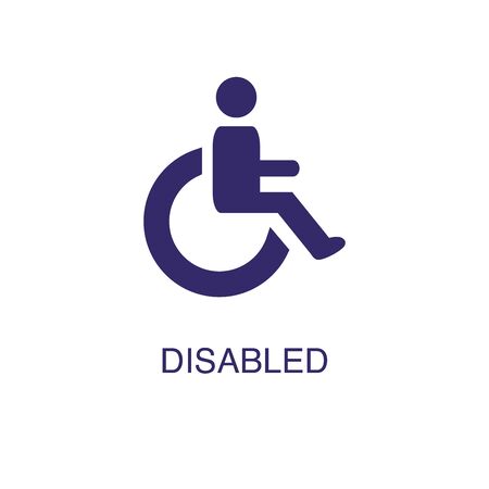Disabled element in flat simple style on white background. Disabled icon, with text name concept templateのイラスト素材