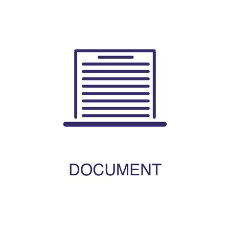 Document element in flat simple style on white background. Document icon, with text name concept templateのイラスト素材