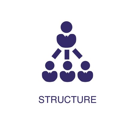 Structure element in flat simple style on white background. Structure icon, with text name concept templateのイラスト素材