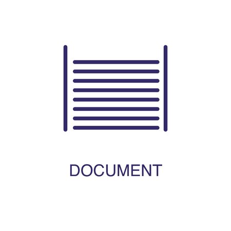 Document element in flat simple style on white background. Document icon, with text name concept templateのイラスト素材