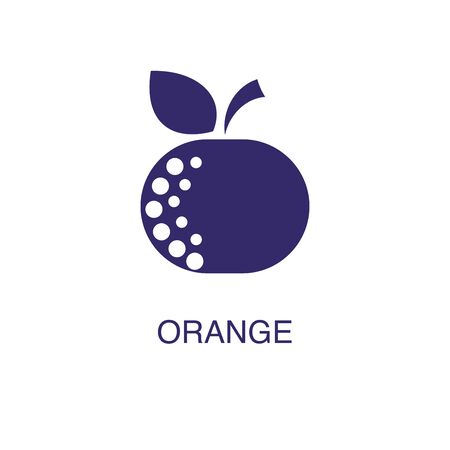 orange element in flat simple style on white background. orange icon, with text name concept templateのイラスト素材