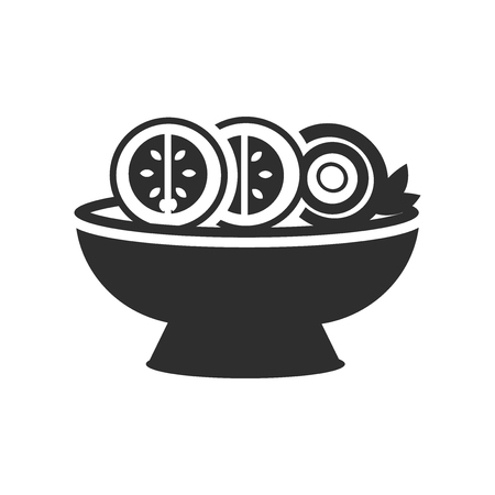 Bowl with vegetables icon vector isolated on white background for your web and mobile app design, Bowl with vegetables logo conceptのイラスト素材