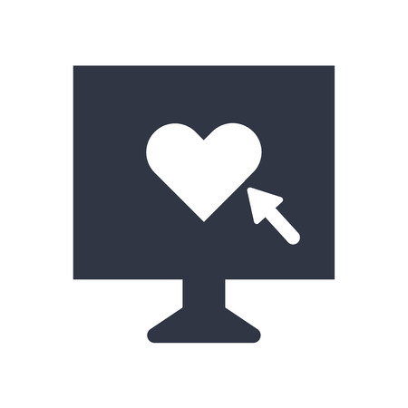 Heart in a Screen icon vector isolated on white background for your web and mobile app design, Heart in a Screen logo conceptのイラスト素材