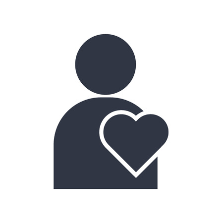 Man Thinking About Love icon vector isolated on white background for your web and mobile app design, Man Thinking About Love logo conceptのイラスト素材