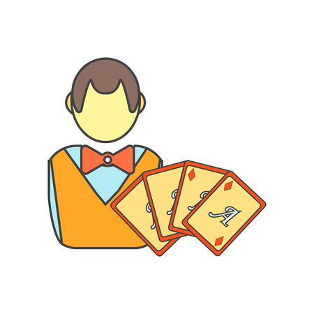 Gambler icon vector isolated on white background for your web and mobile app design, Gambler logo conceptのイラスト素材