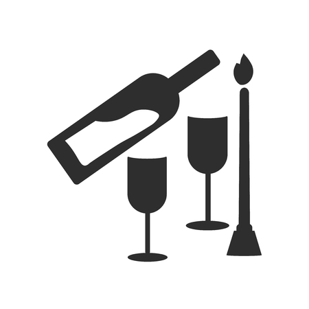 Romantic dinner icon vector isolated on white background for your web and mobile app design, Romantic dinner logo conceptのイラスト素材