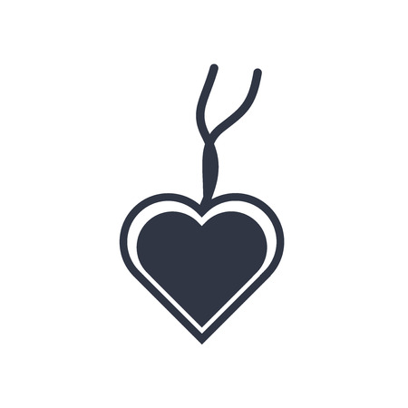 Heart pendant icon vector isolated on white background for your web and mobile app design, Heart pendant logo conceptのイラスト素材