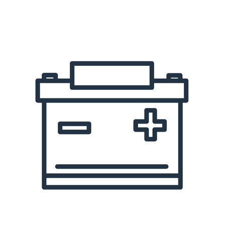 Battery icon vector isolated on white background, Battery transparent signのイラスト素材