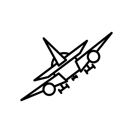 Plane icon vector isolated on white background, Plane transparent sign , line or linear sign, element design in outline styleのイラスト素材