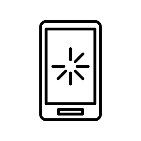 Smartphone icon vector isolated on white background, Smartphone transparent sign , line or linear sign, element design in outline styleのイラスト素材