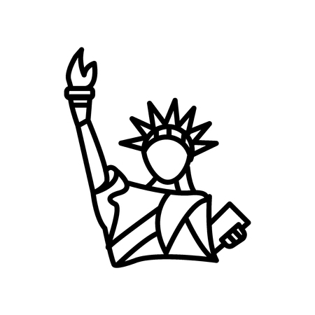 Statue of Liberty icon vector isolated on white background, Statue of Liberty transparent sign , line or linear sign, element design in outline styleのイラスト素材