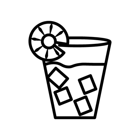 Cocktail icon vector isolated on white background, Cocktail transparent sign , line or linear sign, element design in outline styleのイラスト素材