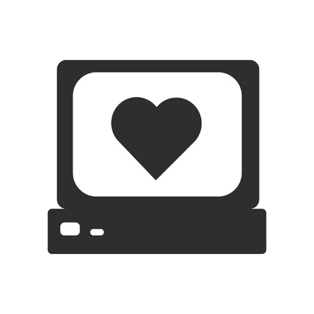 Heart rate monitor icon vector isolated on white background for your web and mobile app design, Heart rate monitor logo conceptのイラスト素材
