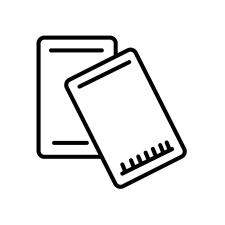 Cards icon vector isolated on white background, Cards transparent sign , line or linear sign, element design in outline styleのイラスト素材