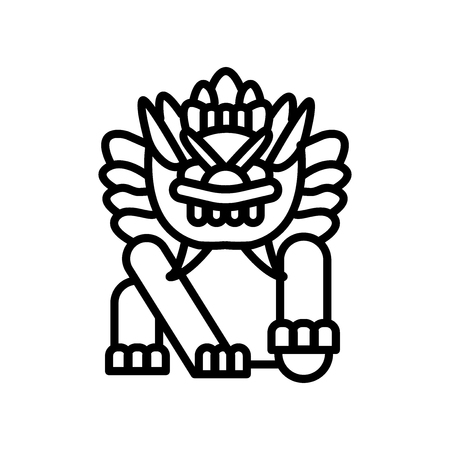 Imperial guardian lion icon vector isolated on white background, Imperial guardian lion transparent signのイラスト素材