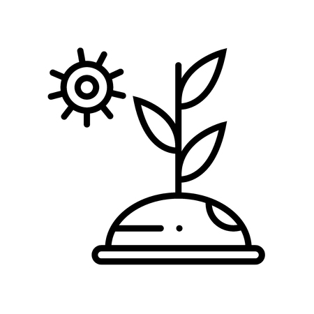 Sprout icon vector isolated on white background, Sprout transparent sign , line or linear sign, element design in outline styleのイラスト素材