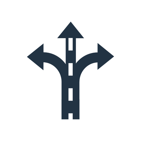 Crossroad icon vector isolated on white background, Crossroad transparent signのイラスト素材