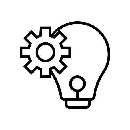 Think icon vector isolated on white background, Think transparent sign , line or linear sign, element design in outline styleのイラスト素材