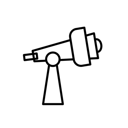 Telescope icon vector isolated on white background, Telescope transparent sign , line or linear sign, element design in outline styleのイラスト素材