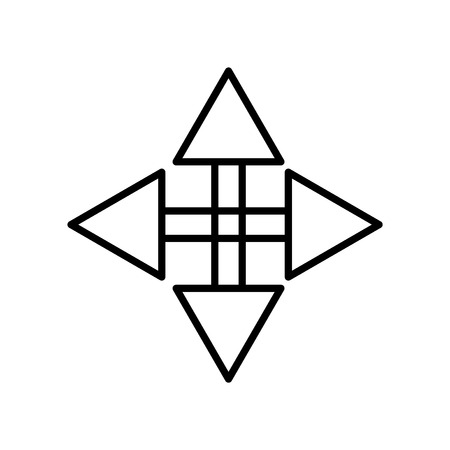 Move icon vector isolated on white background, Move transparent sign , line or linear sign, element design in outline styleのイラスト素材