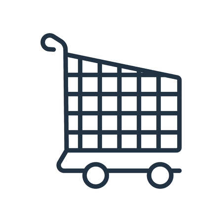 Shopping cart icon vector isolated on white background, Shopping cart transparent signのイラスト素材