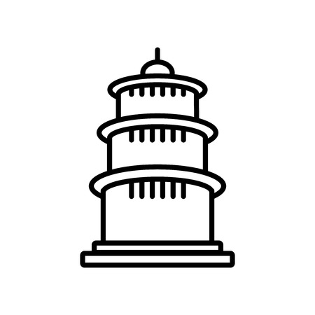 Temple of Heaven in Beijing icon vector isolated on white background, Temple of Heaven in Beijing transparent sign , line or linear sign, element design in outline styleのイラスト素材