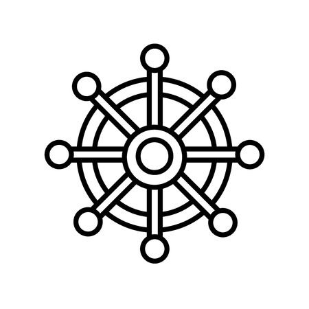 Wheel icon vector isolated on white background, Wheel transparent sign , line or linear sign, element design in outline styleのイラスト素材