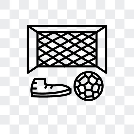 Soccer goal vector icon isolated on transparent background, Soccer goal logo conceptのイラスト素材