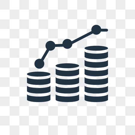 Coins vector icon isolated on transparent backgroundのイラスト素材