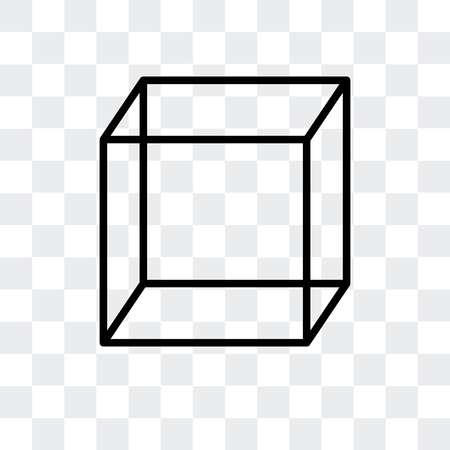 Cube vector icon isolated on transparent background, Cube logo conceptのイラスト素材