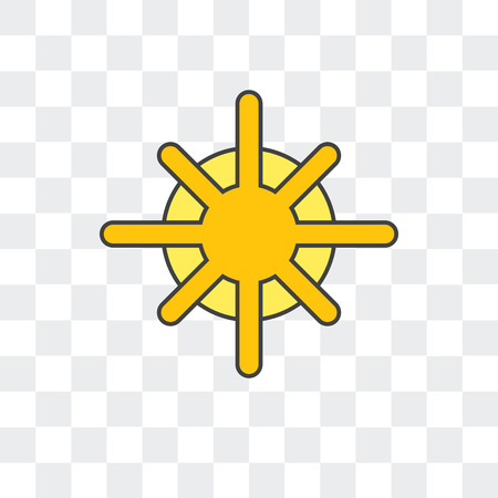 Sun vector icon isolated on transparent backgroundのイラスト素材