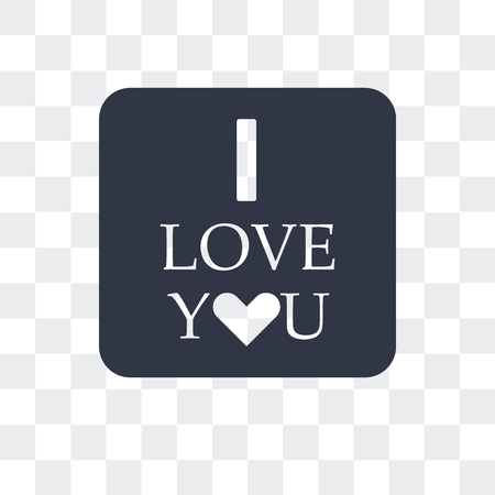 I love you vector icon isolated on transparent backgroundのイラスト素材